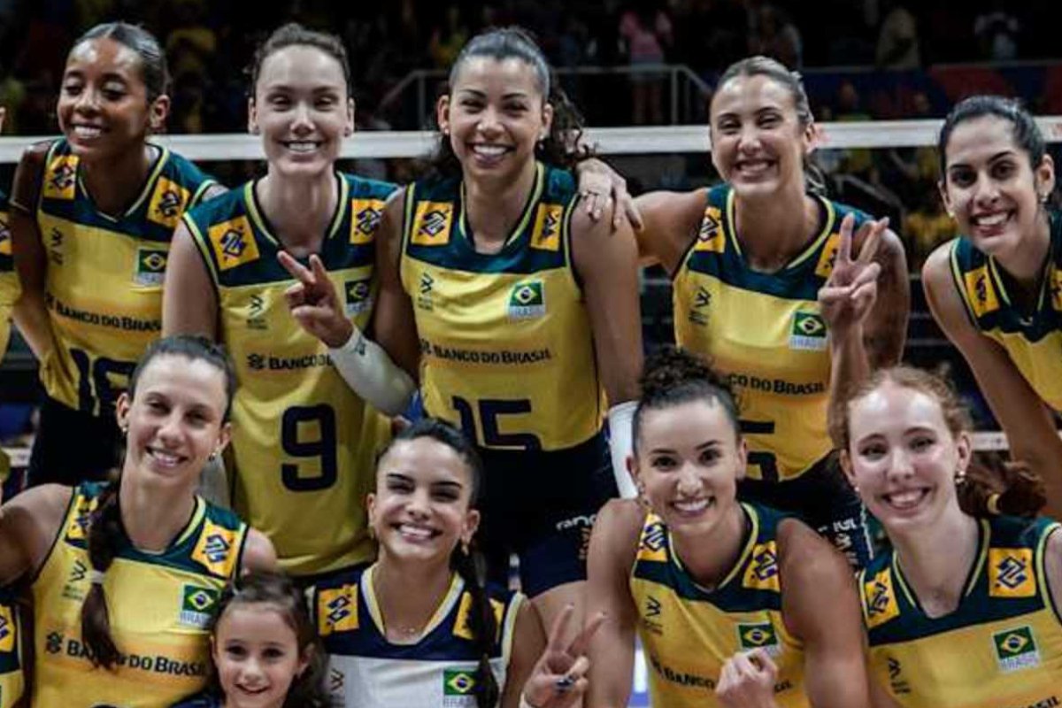 Seleção Brasileira Feminina de Vôlei durante a VNL 2024 (foto: Reprodução CBV)
