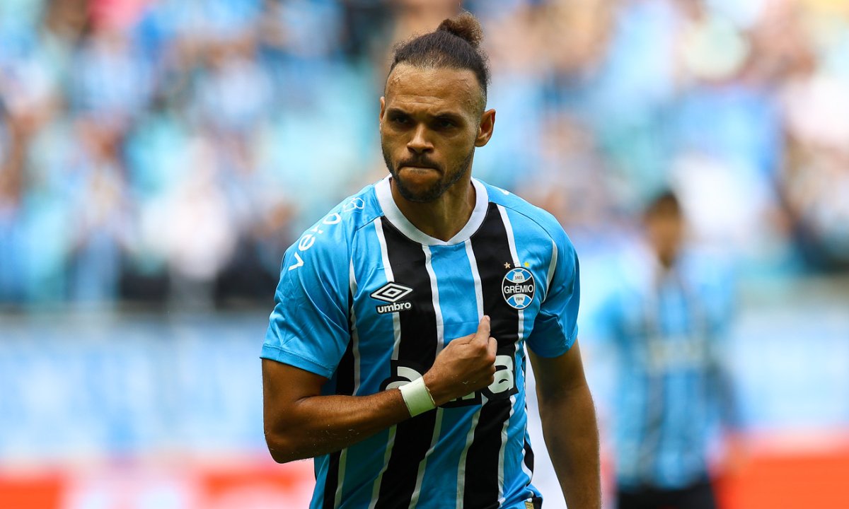 Martin Braithwaite, atacante do Grêmio (foto: Guilherme Testa / Grêmio FBPA)