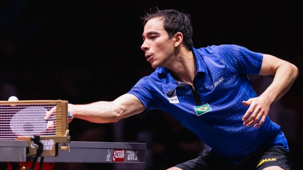 Hugo Calderano, mesatenista brasileiro (foto: Divulgação WTT)