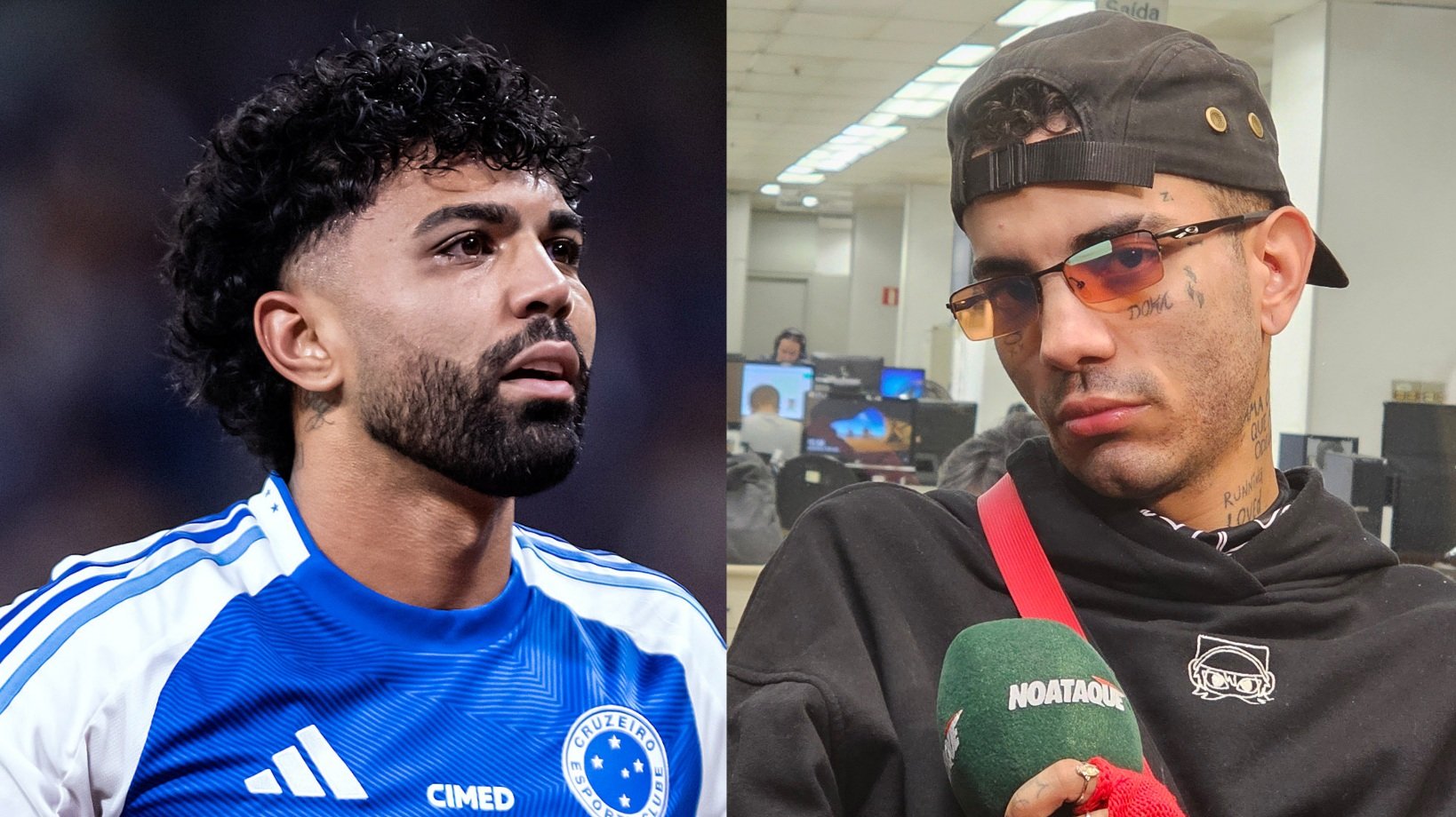 Gabigol e Sidoka (foto: Gustavo Aleixo/Cruzeiro e João Victor Pena/No Ataque)