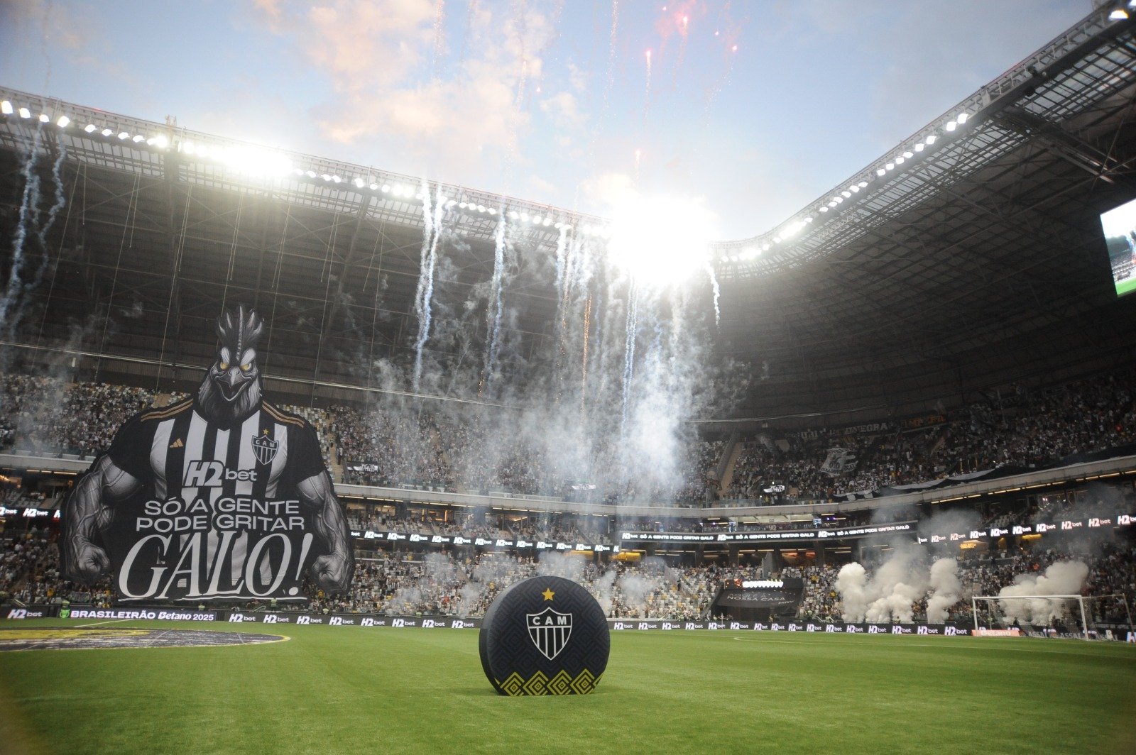 Torcedores do Atlético na Arena MRV, em jogo contra o Fluminense (foto: Alexandre Guzanshe/EM/D.A. Press)