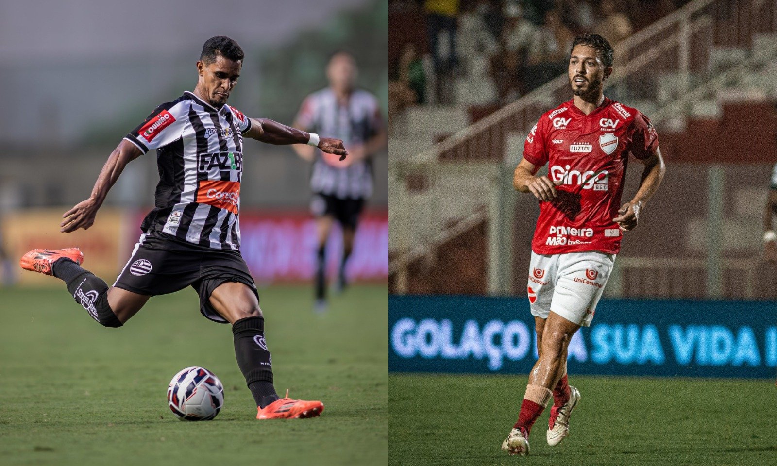 Jogadores de Athletic e Vila (foto: Roberto Corrêa/Vila Nova F.C. e Agnaldo Andrade/Athletic)