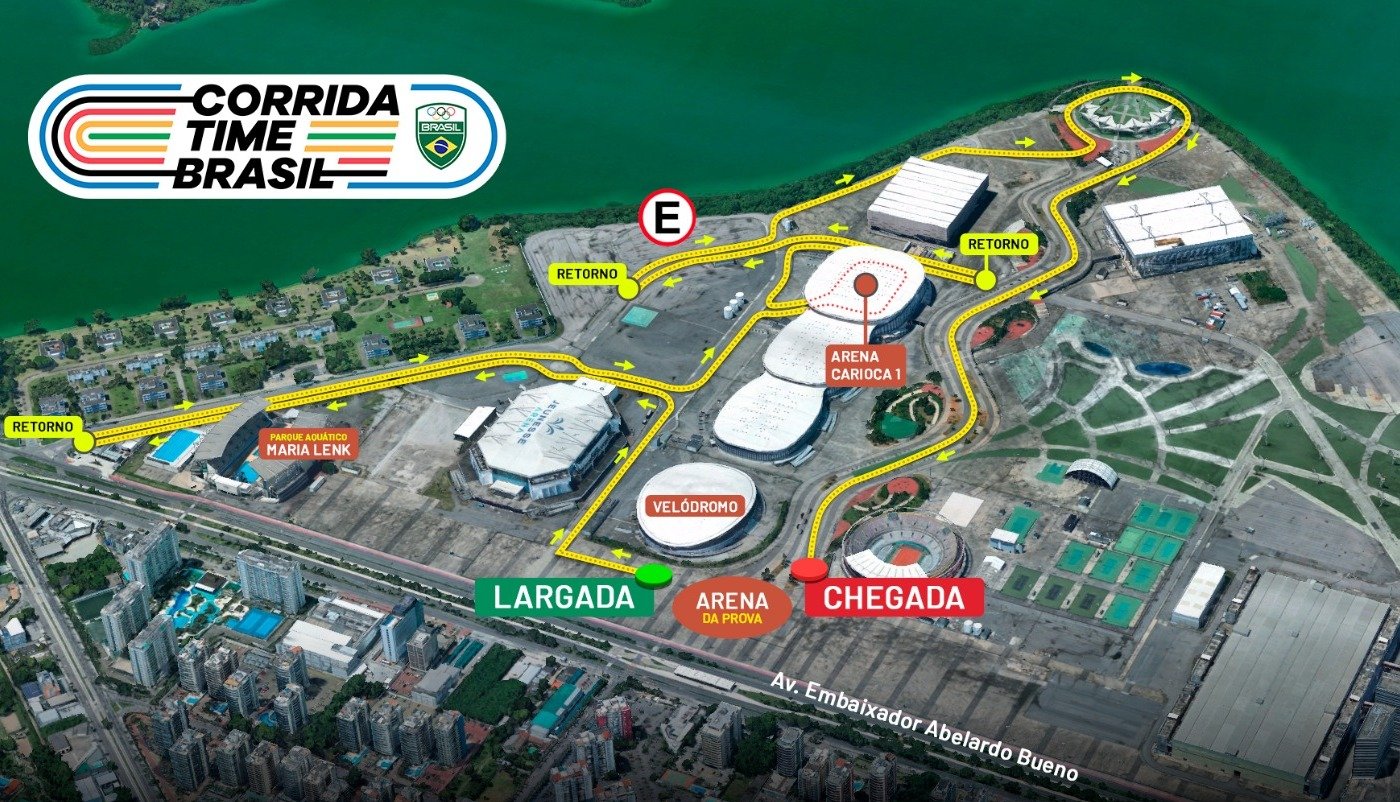 Trajeto de corrido do Parque Olímpico (foto: Divulgação/COB)