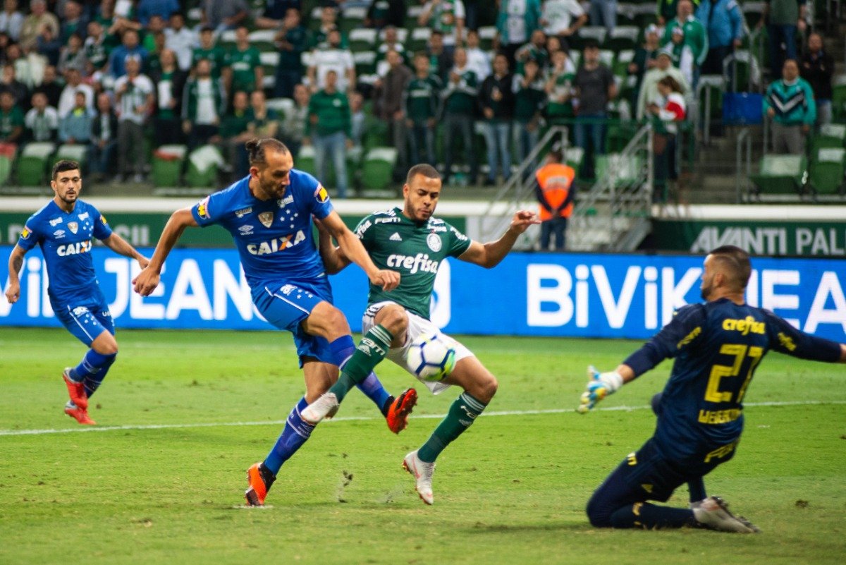 Gol do Cruzeiro diante do Palmeiras em 2018 (foto: Gustavo Aleixo/Cruzeiro)