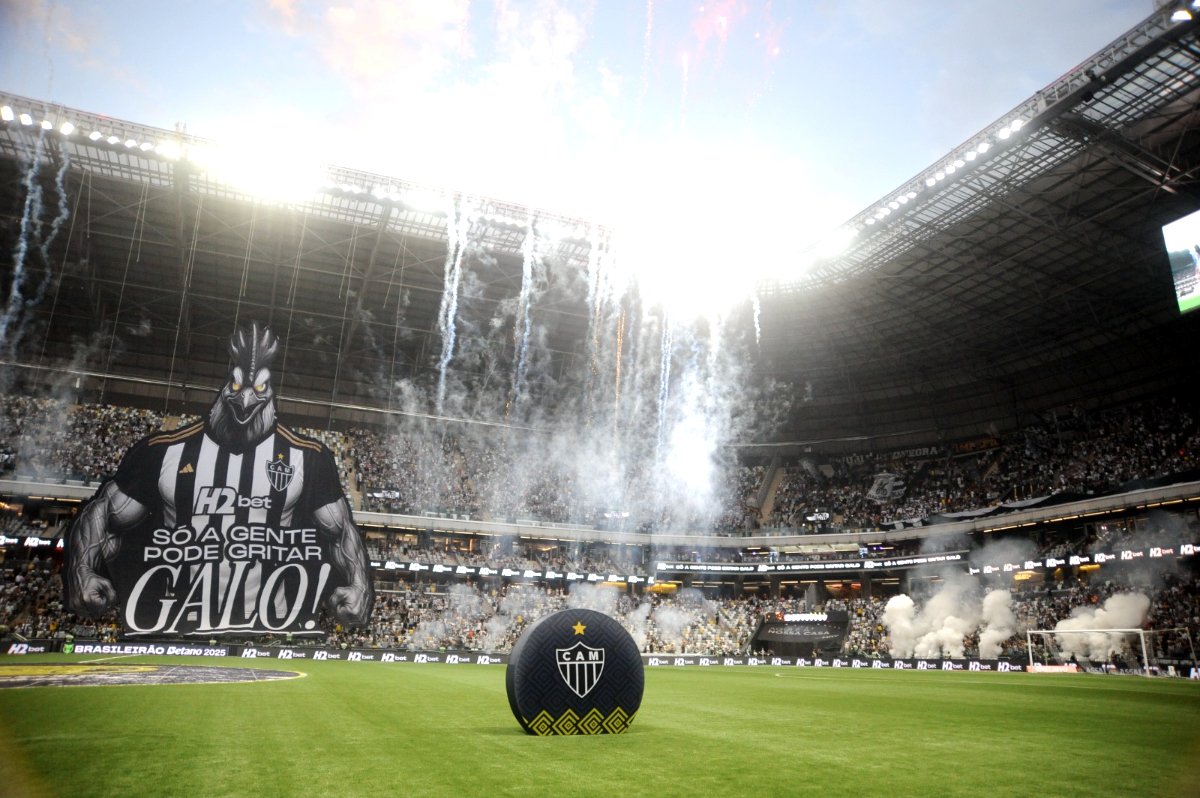 A Arena MRV antes do duelo entre Atlético e Fluminense, pelo Campeonato Brasileiro (foto: Alexandre Guzanshe/EM/D.A. Press)