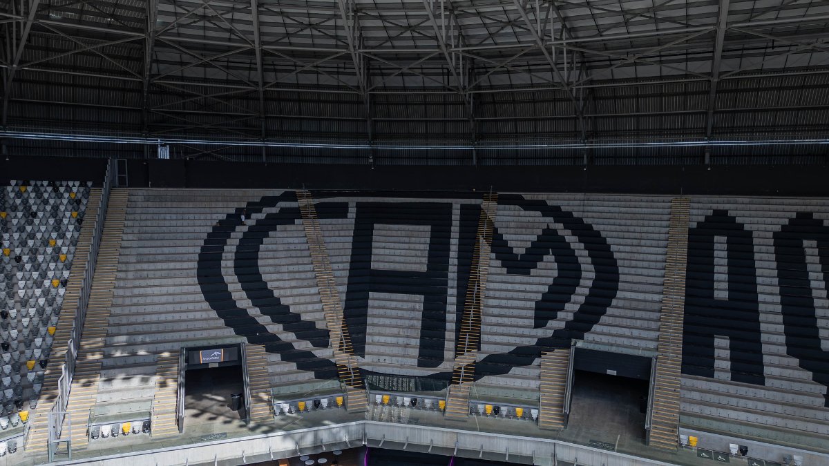 Parte da arte feita por torcedores do Atlético na Arena MRV (foto: Pedro Souza/Atlético)