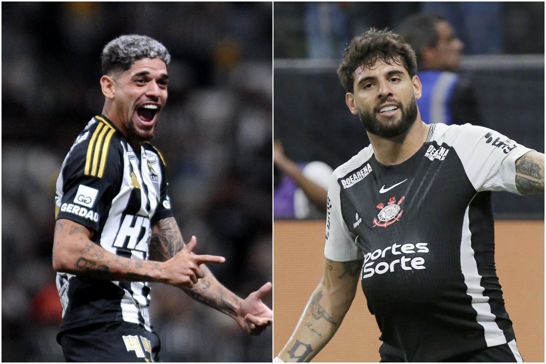 Rubens e Yuri Alberto, dois dos destaques de Atlético e Corinthians, respectivamente (foto: Montagem com imagens de Alexandre Guzanshe/EM/D.A. Press e José Manoel Idalgo/Corinthians)
