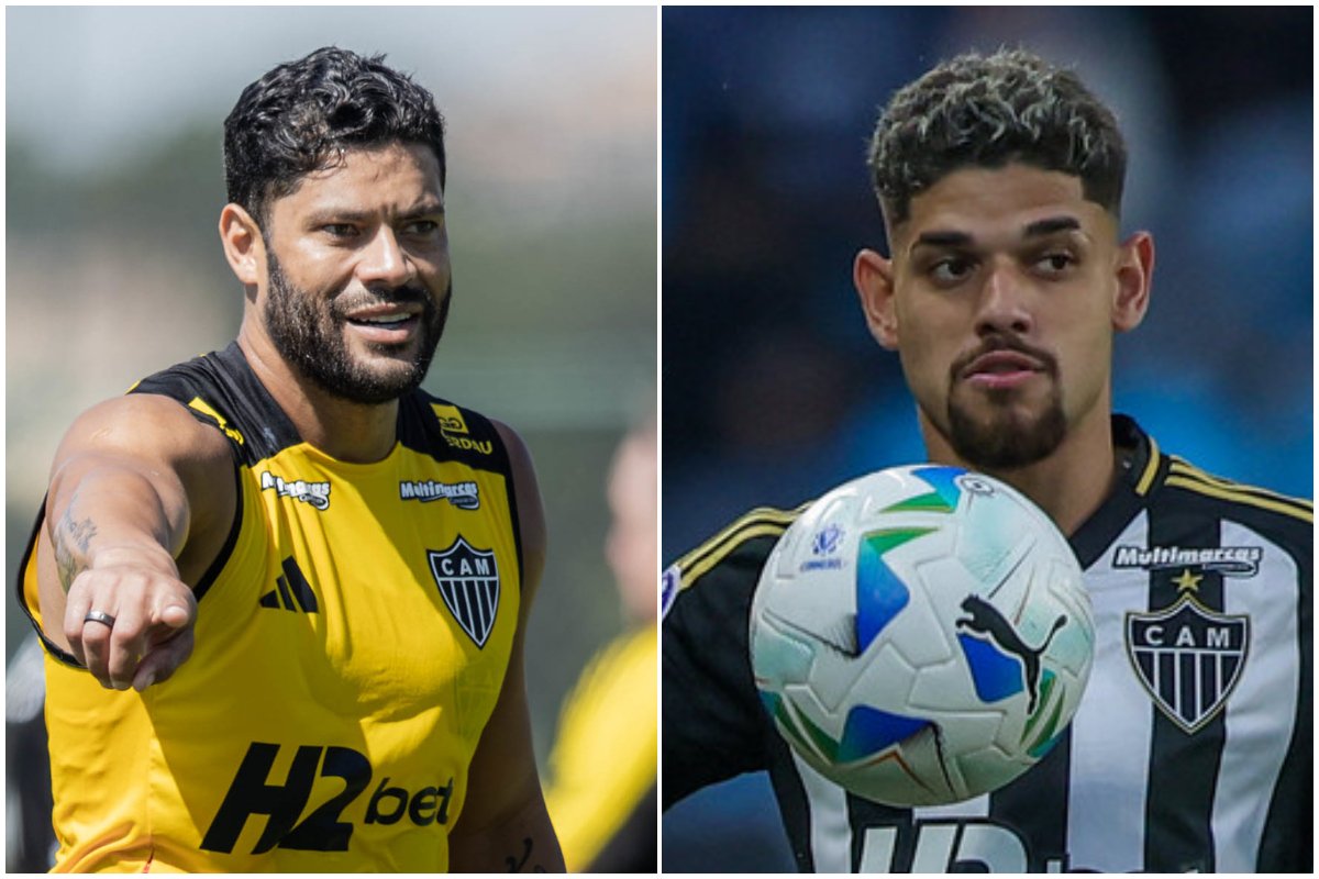 Hulk exaltou gol de Rubens em Iquique x Atlético (foto: Pedro Souza/Atlético)