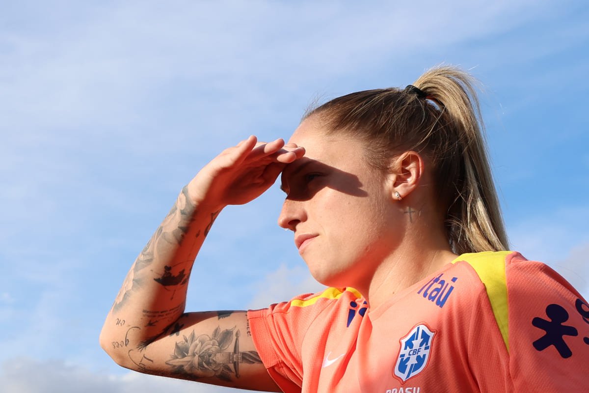 Isa Haas, zagueira do Cruzeiro, em treino da Seleção Brasileira (foto: Lívia Villas Boas/CBF)