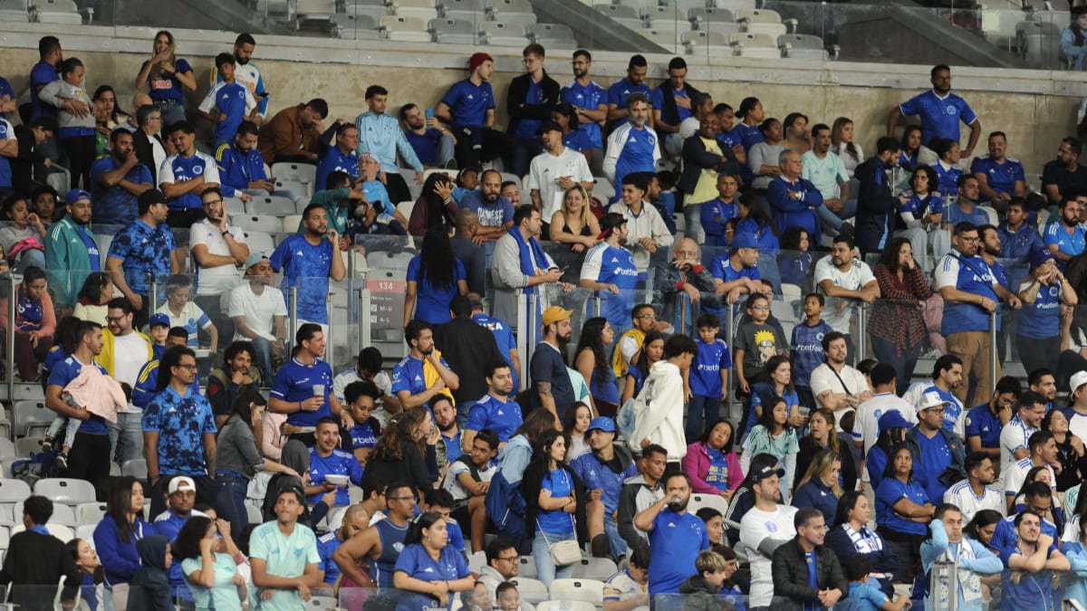 Torcida do Cruzeiro no Mineirão, em Belo Horizonte (foto: Alexandre Guzanshei/EM/D.A. Press)