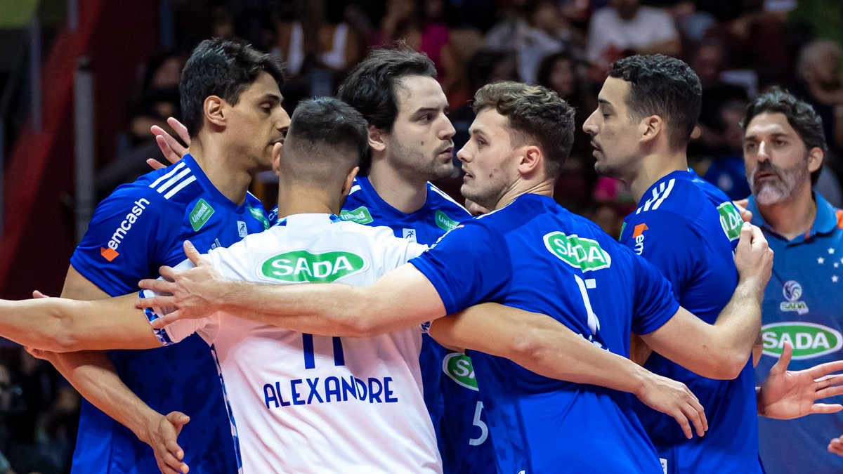 Cruzeiro comemora ponto na Superliga Masculina de Vôlei (foto: Agência i7/Cruzeiro)