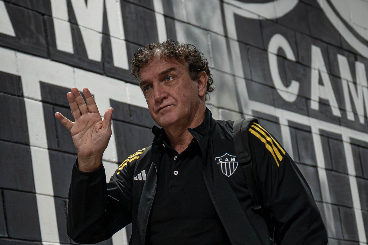 Cuca, técnico do Atlético na Arena MRV (foto: Pedro Souza/Atlético)