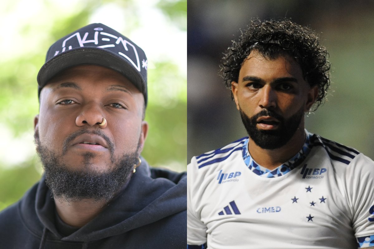 Djonga e Gabigol (foto: Leandro Couri e Alexandre Guzanshe/EM/DA Press)