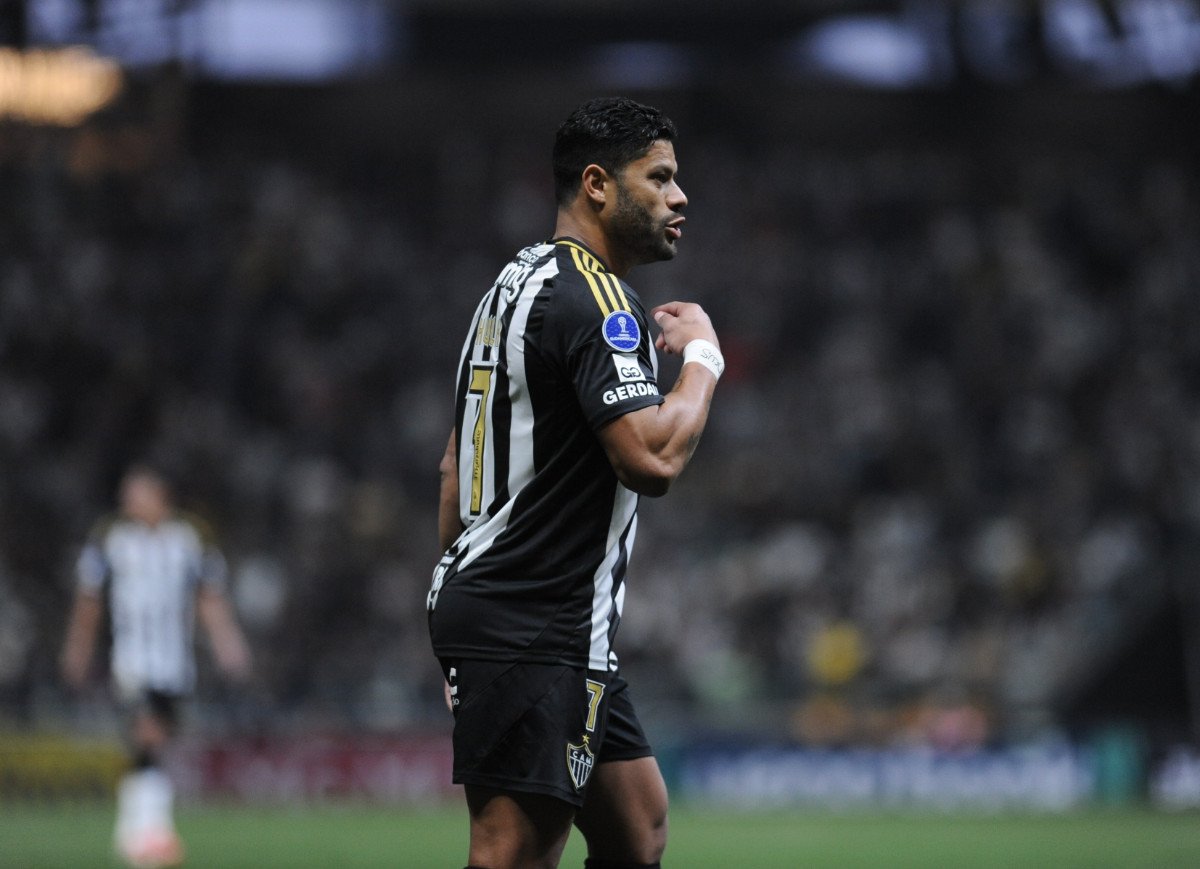 Hulk, atacante do Atlético, no empate com o Ciencieno, na Arena MRV, pela Sul-Americana (foto: Alexandre Guzanshei/EM/D.A. Press)