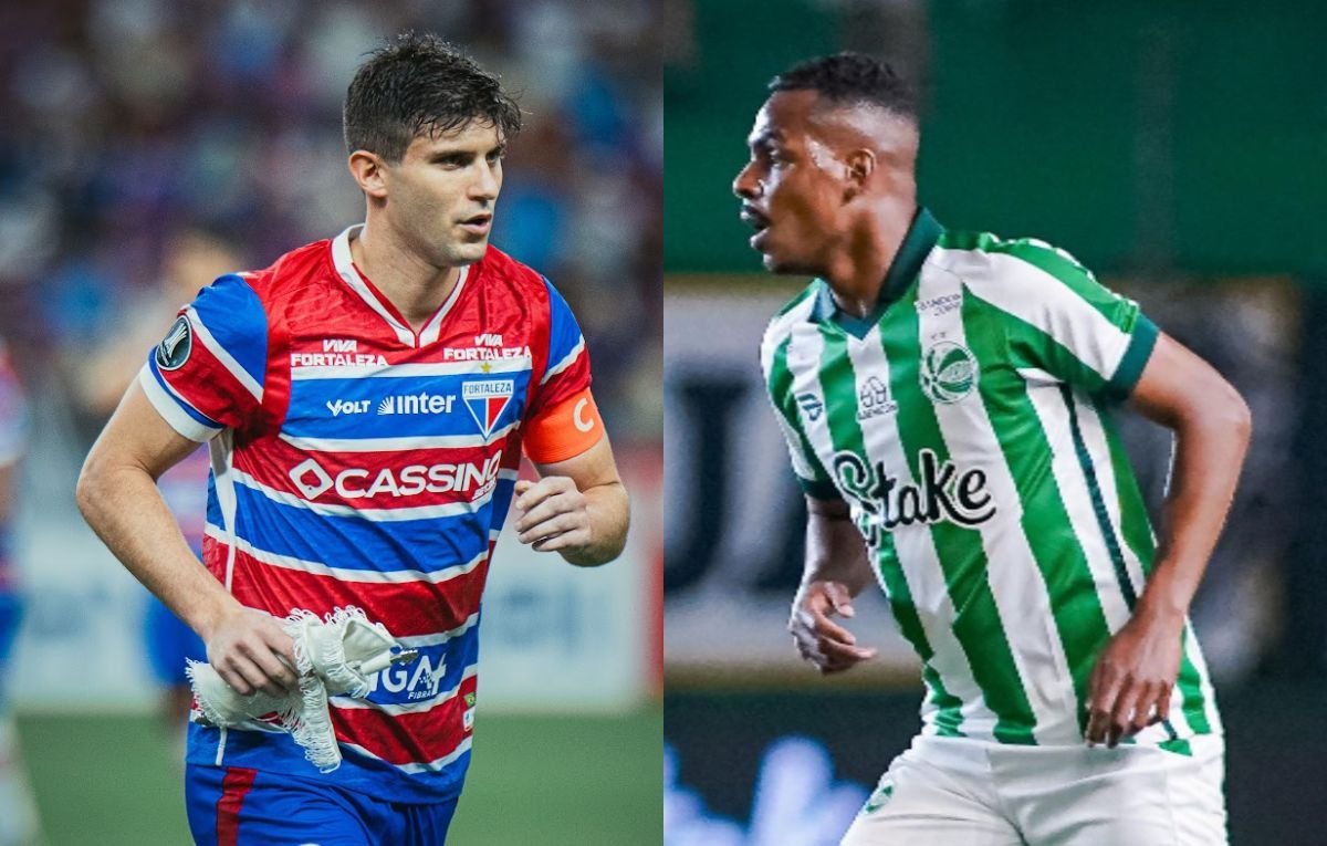 Kuscevic, do Fortaleza, e Caíque, do Juventude (foto: Mateus Lotif/Fortaleza e Fernando Alces/ECJ)