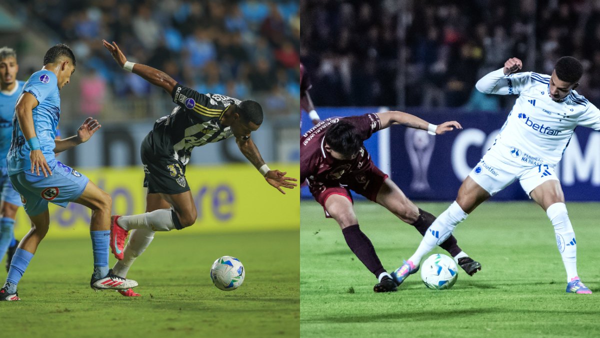 Atlético, Cruzeiro e os outros cinco brasileiros da Sul-Americana tropeçaram (foto: Pedro Souza / Atlético e Gustavo Aleixo/Cruzeiro)