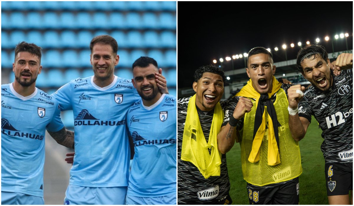Jogadores de Deportes Iquique e Atlético, em ordem (foto: Montagem com imagens de Deportes Iquique e Pedro Souza/Atlético)
