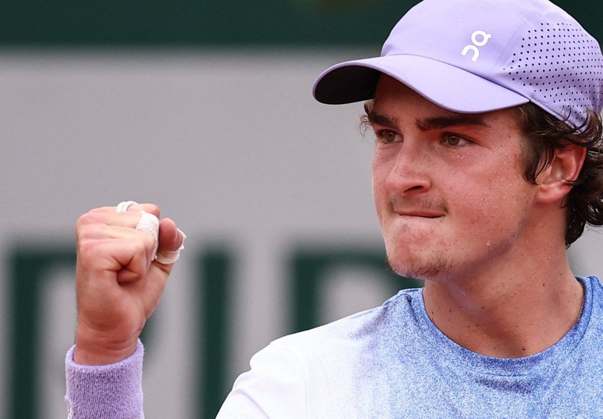 João Fonseca, tenista brasileiro, comemorando (foto: ATP/Divulgação)