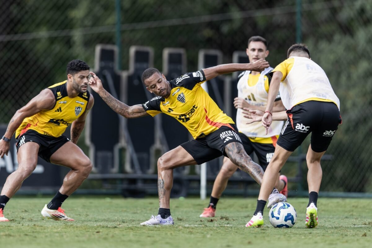 Jogadores do Atlético em treino (foto: Pedro Souza/Atlético)