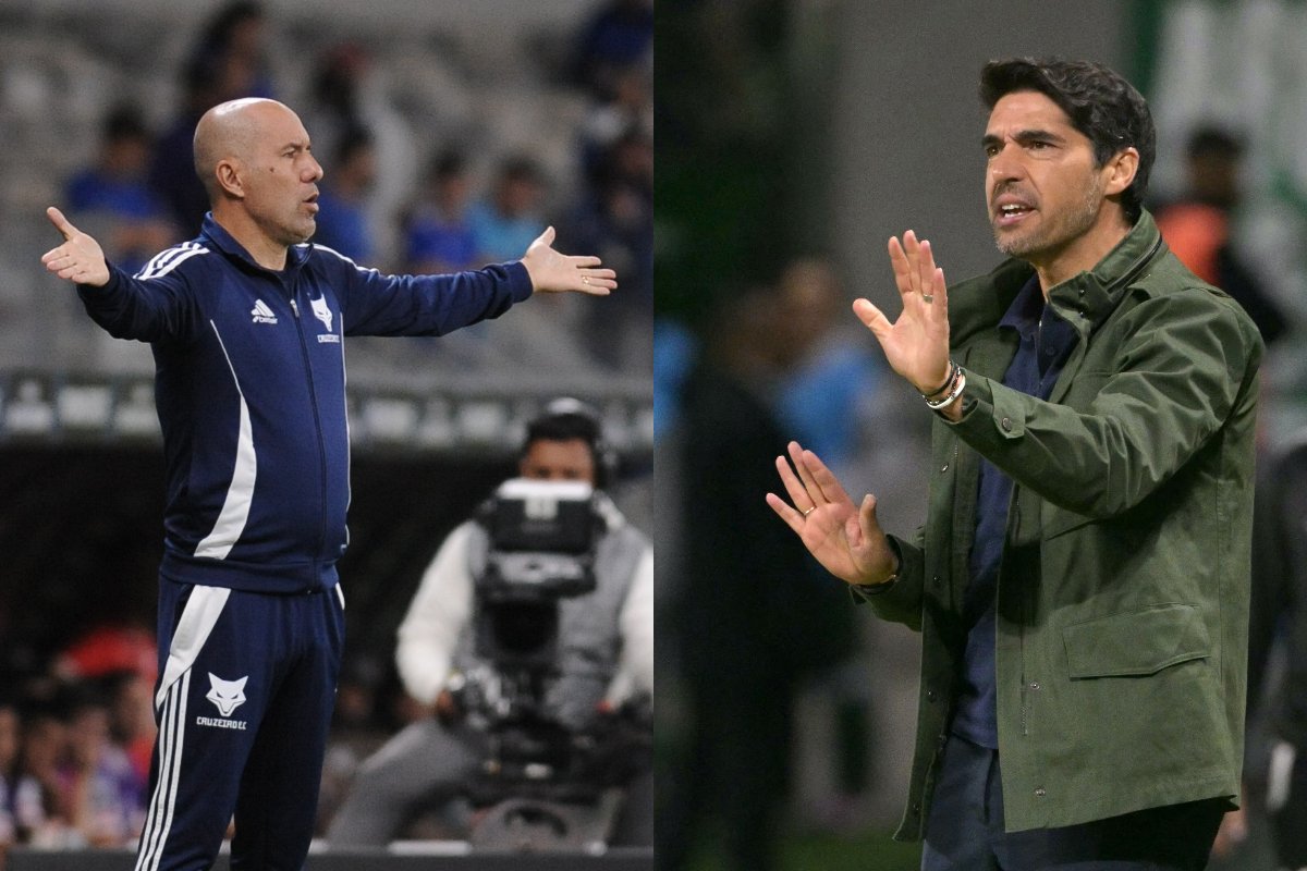 Leonardo Jardim, técnico do Cruzeiro, e Abel Ferreira, comandante do Palmeiras, ficam frente a frente neste domingo (1º/6), no Mineirão (foto: Alexandre Guzanshei/EM/D.A. Press; Nelson Almeida/AFP)