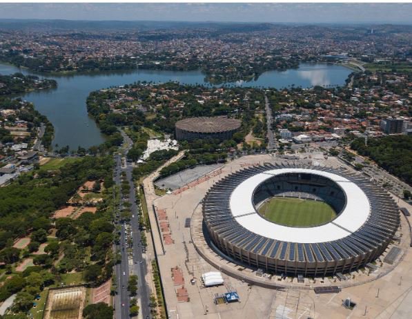 Vista aérea da região da Pampulha perto do Mineirão (foto: AGÊNCIA I7 - 5/12/2023)