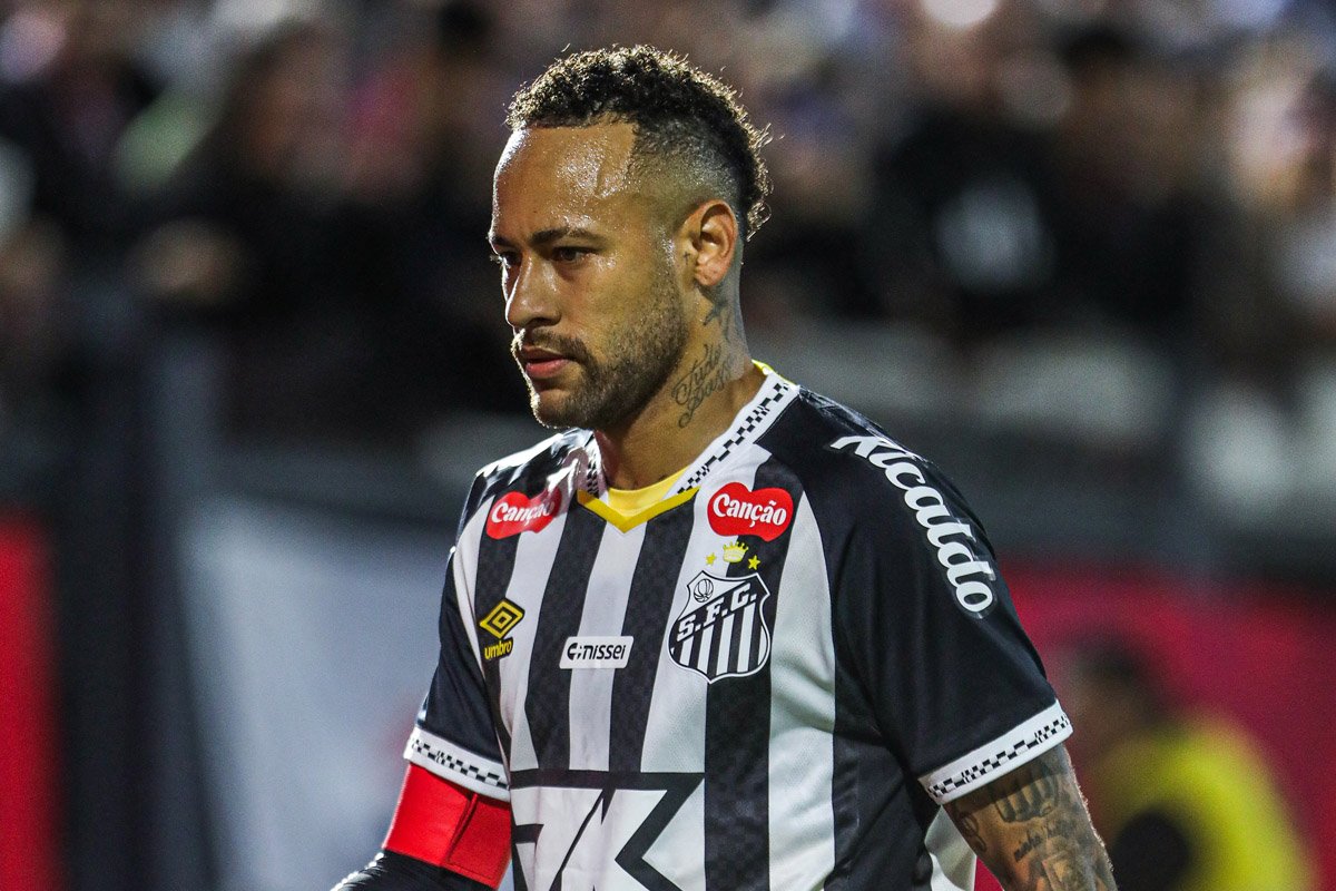 Neymar, atacante do Santos, em amistoso contra o RB Leipzig (foto: Reinaldo Campos/ Santos)