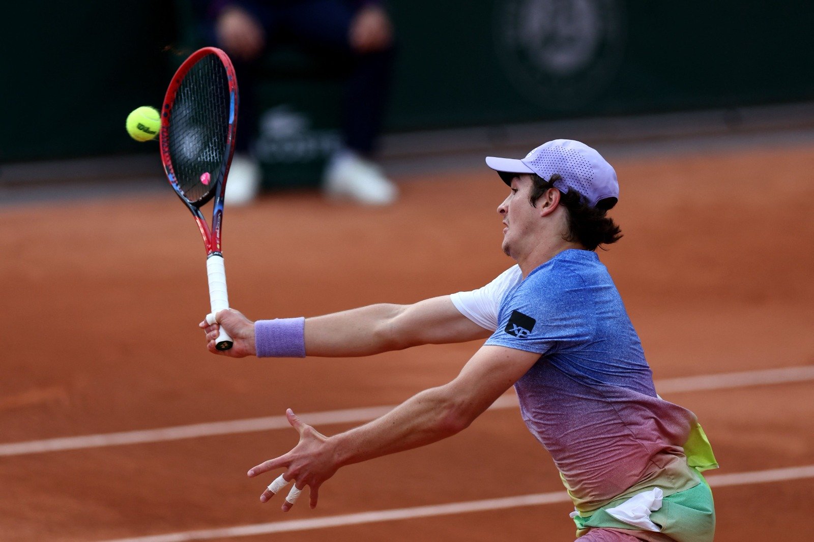 João Fonseca durante jogo contra o polonês Hubert Hurkacz - (foto: Franck Fife/AFP)