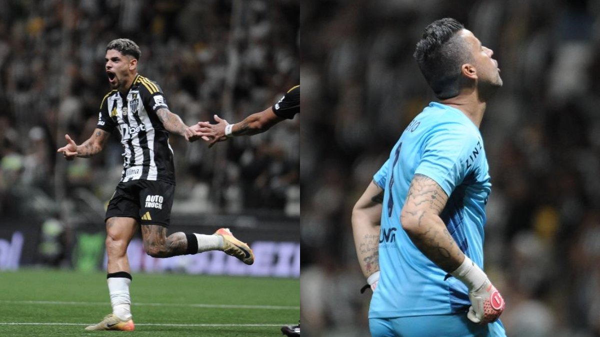 Rubens teve chance de marcar gol da vitória do Atlético, mas parou em Fábio, goleiro do Fluminense (foto: Alexandre Guzanshe/EM/D.A Press)