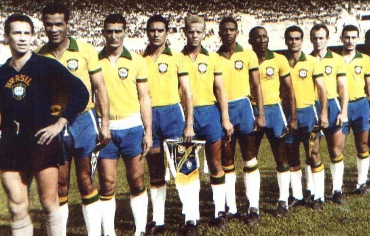 Jogadores do Palmeiras representaram a Seleção Brasileira contra o Uruguai em 1965 (foto: Divulgação/Palmeiras)