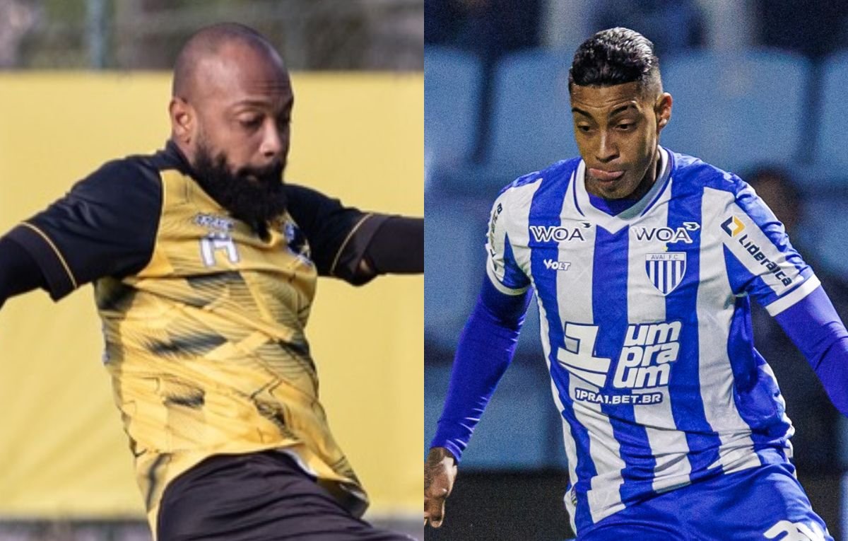 Chay, do Volta Redonda, e Alef Manga, do Avaí (foto: @ecacrescimos /COMKT-VRFC e Fabiano Rateke/Avaí F.C.)