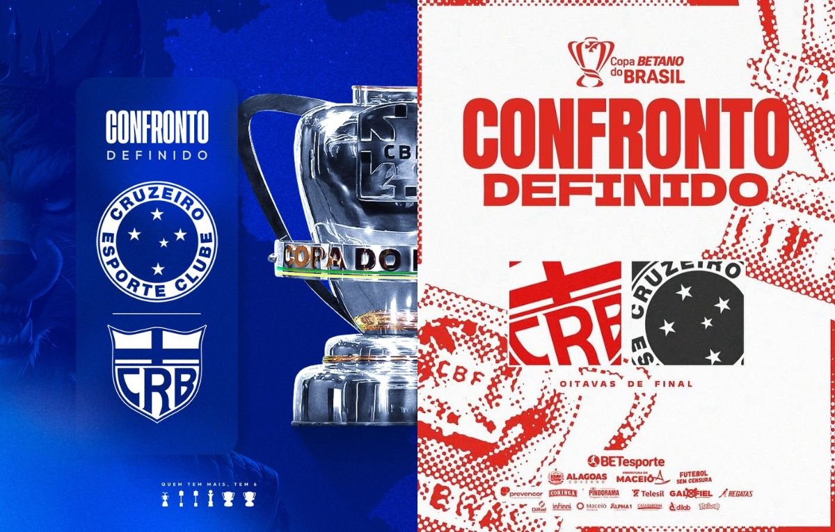 Cruzeiro colocou escudo do CRB em azul e branco, e time alagoano respondeu com símbolo celeste em preto e branco (foto: Reprodução/Instagram)