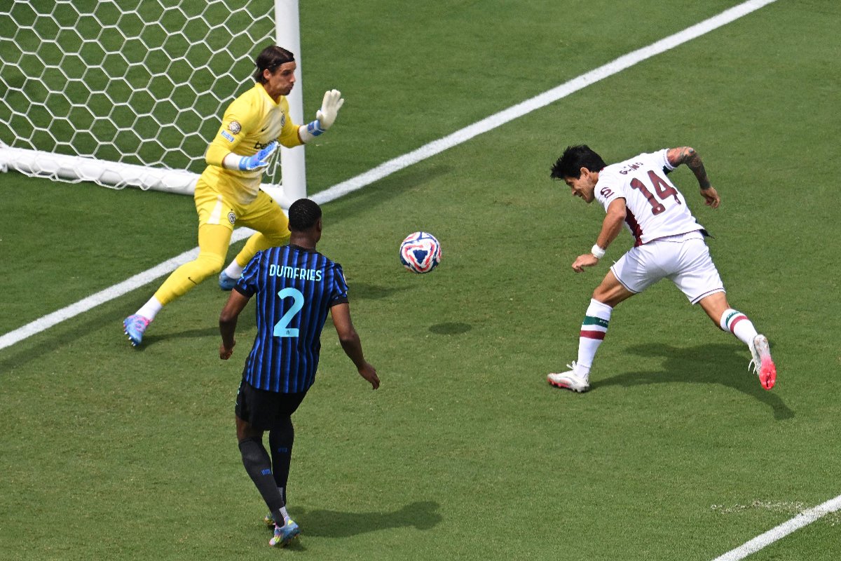 O gol de Cano pelo Fluminense sobre a Inter de Milão no Mundial de Clubes (foto: Federico PARRA / AFP)