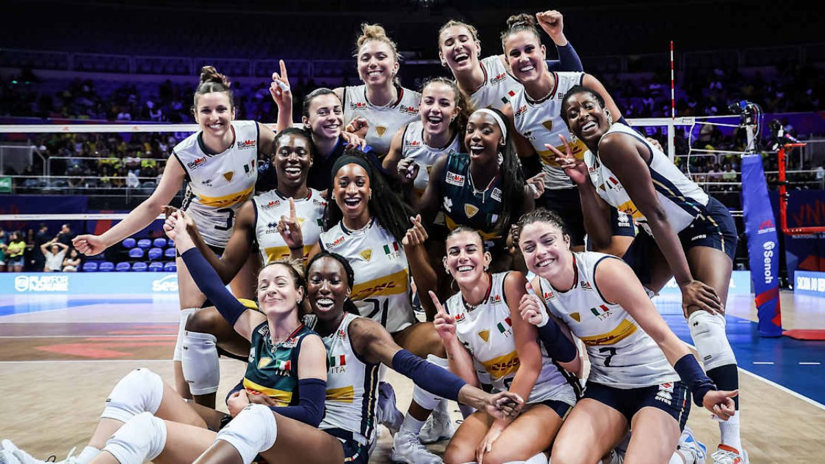 Jogadoras da Seleção Italiana Feminina de Vôlei (foto: Divulgação FIVB)