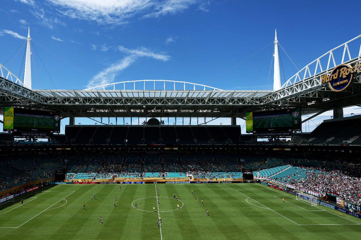 Hard Rock Stadium em Fluminense x Mamelodi Sundowns no Mundial de Clubes (foto: Dan Mullan / GETTY IMAGES NORTH AMERICA / Getty Images via AFP)