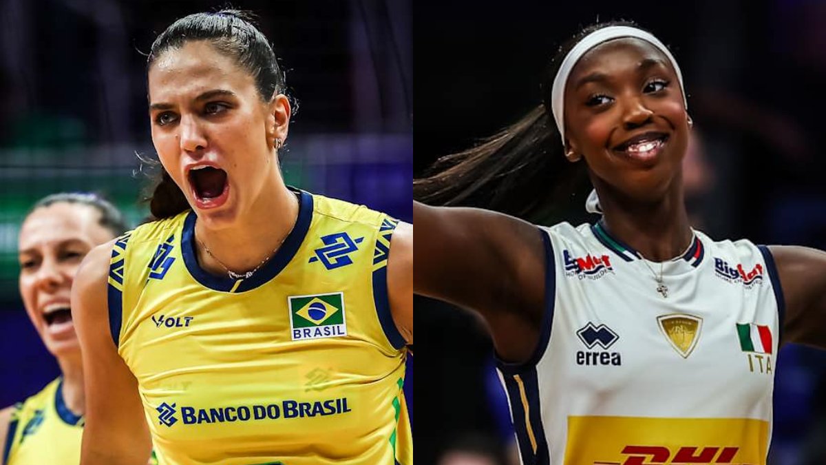 Brasil x Itália no vôlei feminino (foto: Divulgação FIVB)