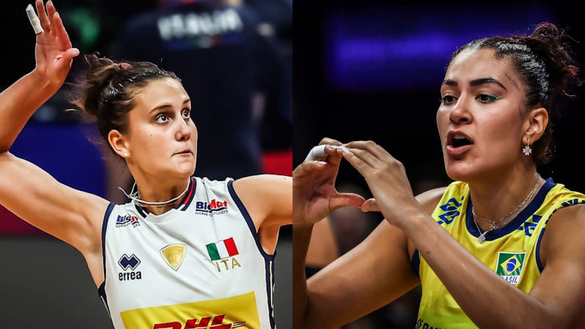 Brasil x Itália no vôlei feminino (foto: Divulgação FIVB)