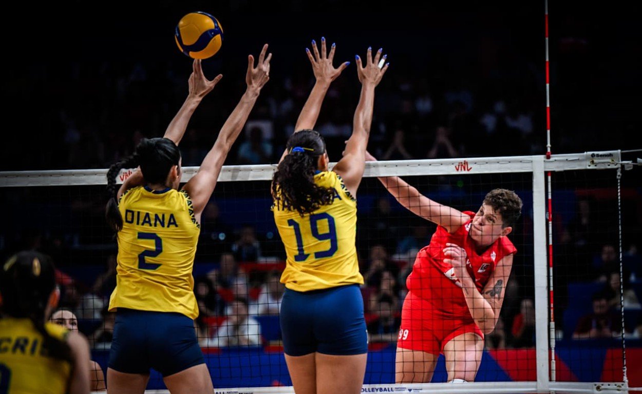 vitória da Seleção Brasileira Feminina de Vôlei sobre a Turquia (foto: VNL/Reprodução)