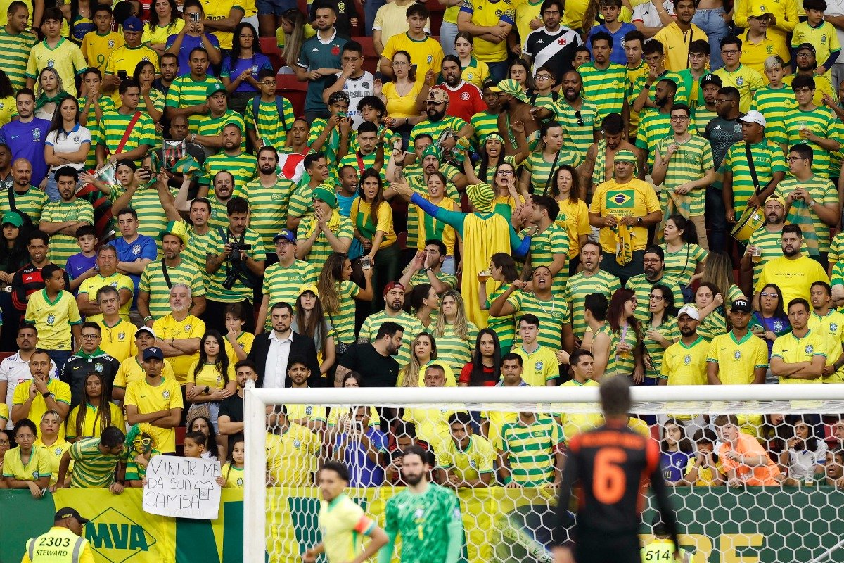 Torcedores durante jogo do Brasil nas Eliminatórias (foto: Rafael Ribeiro/CBF)