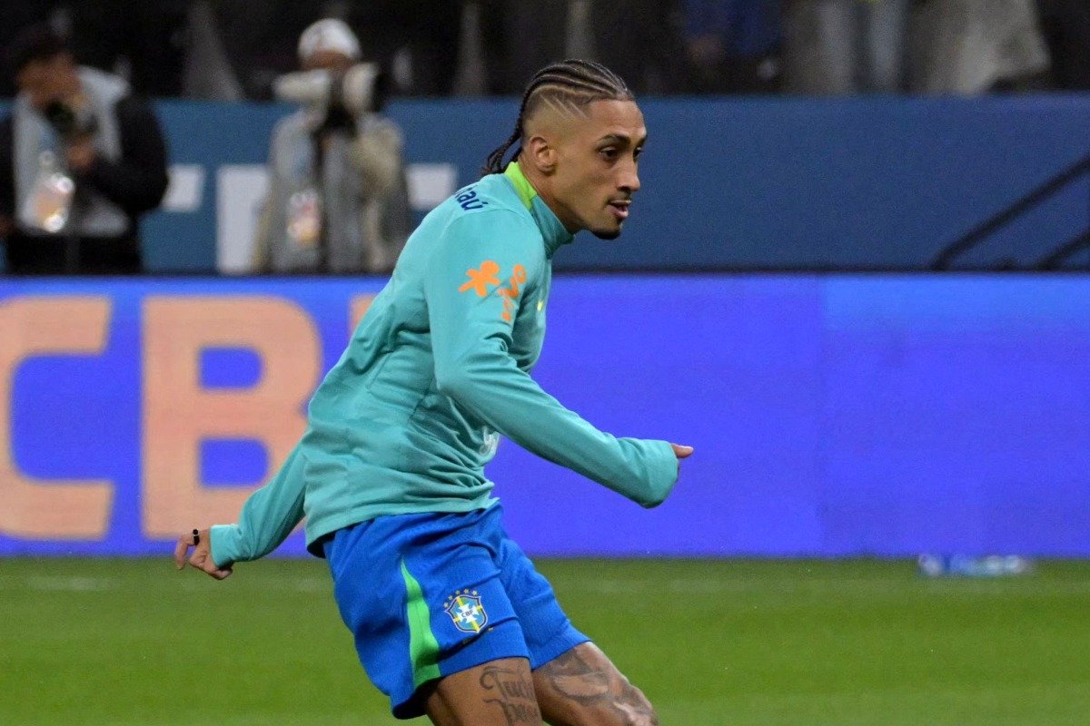 Raphinha, atacante da Seleção Brasileira (foto: NELSON ALMEIDA / AFP)