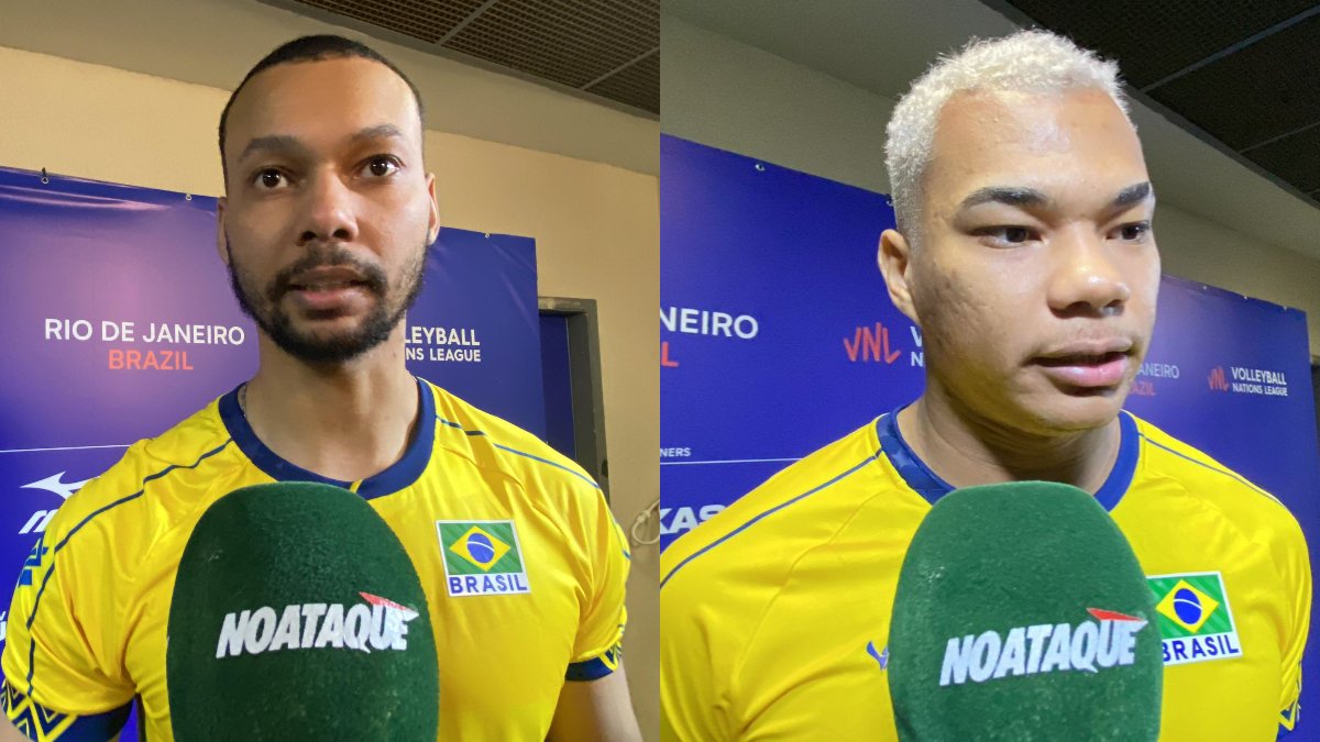 Alan e Darlan, opostos da Seleção Brasileira Masculina de Vôlei (foto: Rafael Cyrne/EM/D.A Press)