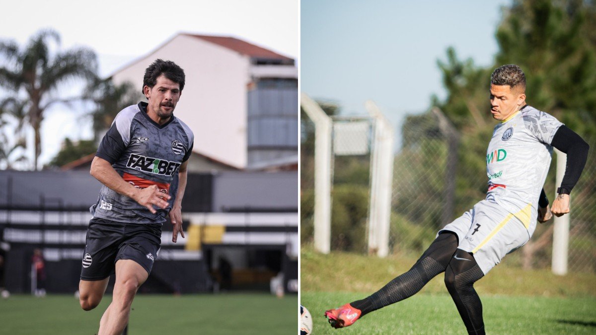 Jogadores de Athletic e Operário (foto: Athletic/Divulgação e Victoria Sellares/Operário)