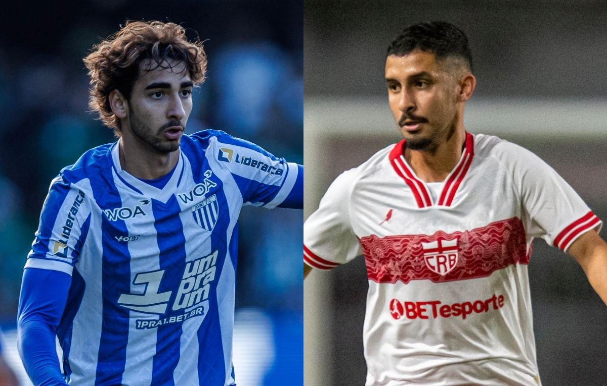 Jogadores de Avaí e CRB (foto: Fabiano Rateke/Avaí F.C. e Divulgação/CRB)