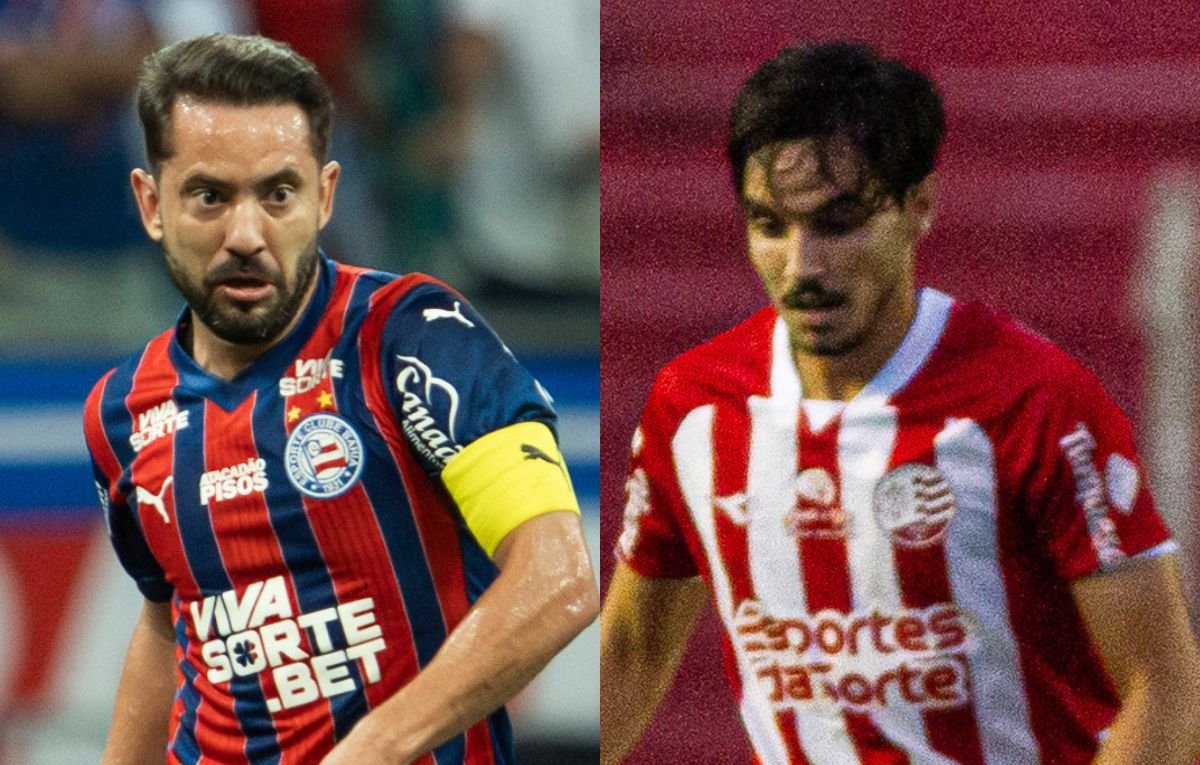 Náutico precisa vencer Bahia na Fonte Nova para avançar na Copa do Nordeste (foto: Rafael Rodrigues / EC Bahia e Gabriel França/ Náutico)