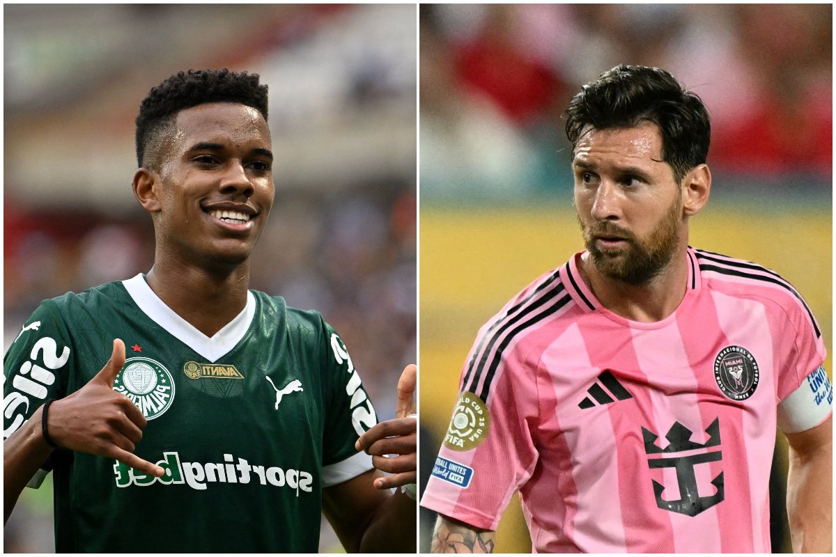 Estevão e Messi (foto: ERNESTO BENAVIDES / AFP e PATRICIA DE MELO MOREIRA / AFP)