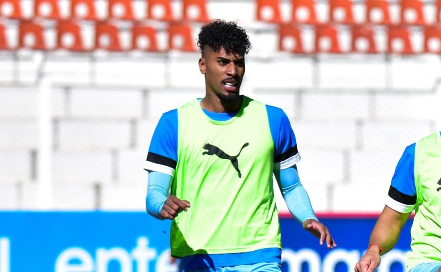 Fábio Gomes, atacante do Atlético, durante aquecimento antes de último jogo pelo Bolívar (foto: Divulgação/Bolívar)