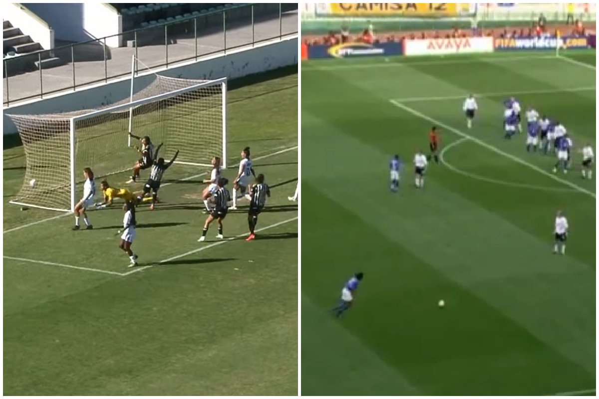 Laura Maria marcou golaço de falta, e lance foi comparado a um de Ronaldinho em 2002 (foto: Reprodução)
