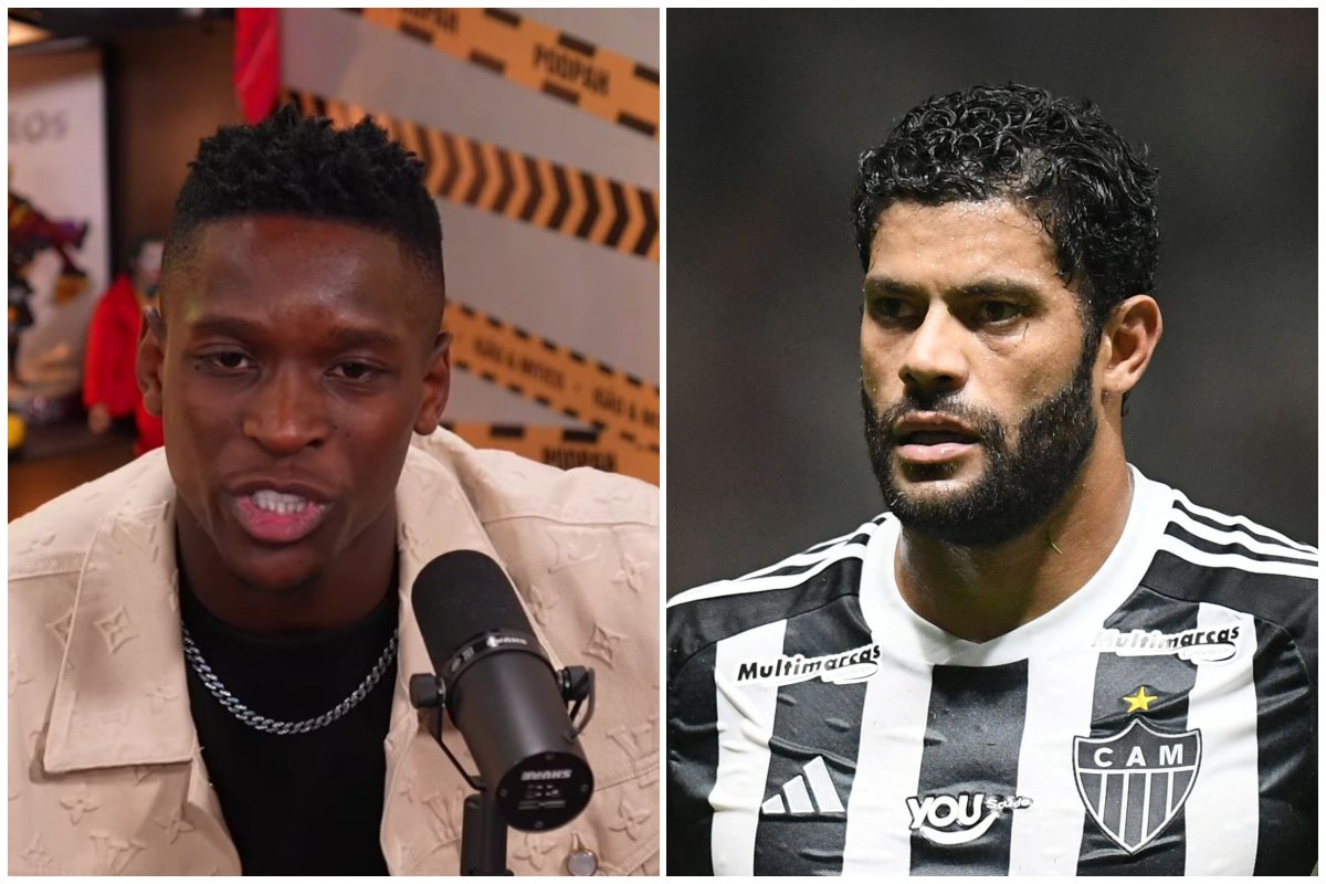 Luiz Henrique e Hulk fizeram as pazes após polêmica (foto: Reprodução/Podpah e GLEDSTON TAVARES / AFP)