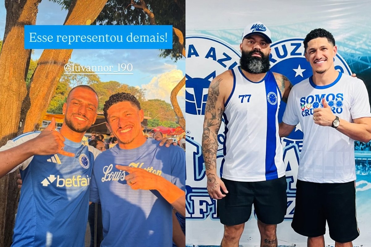 Luvannor com torcedores do Cruzeiro (foto: Reprodução)