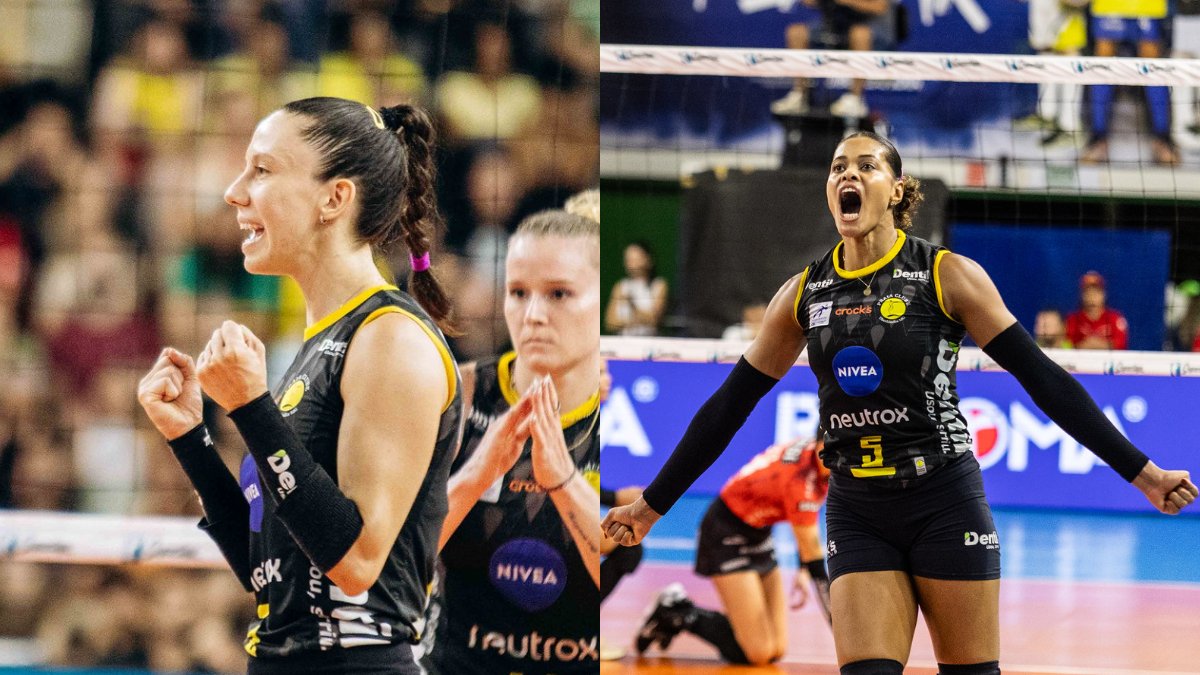 Macris e Adenizia em ação pelo Praia Clube (foto: Eliezer/Praia Clube)