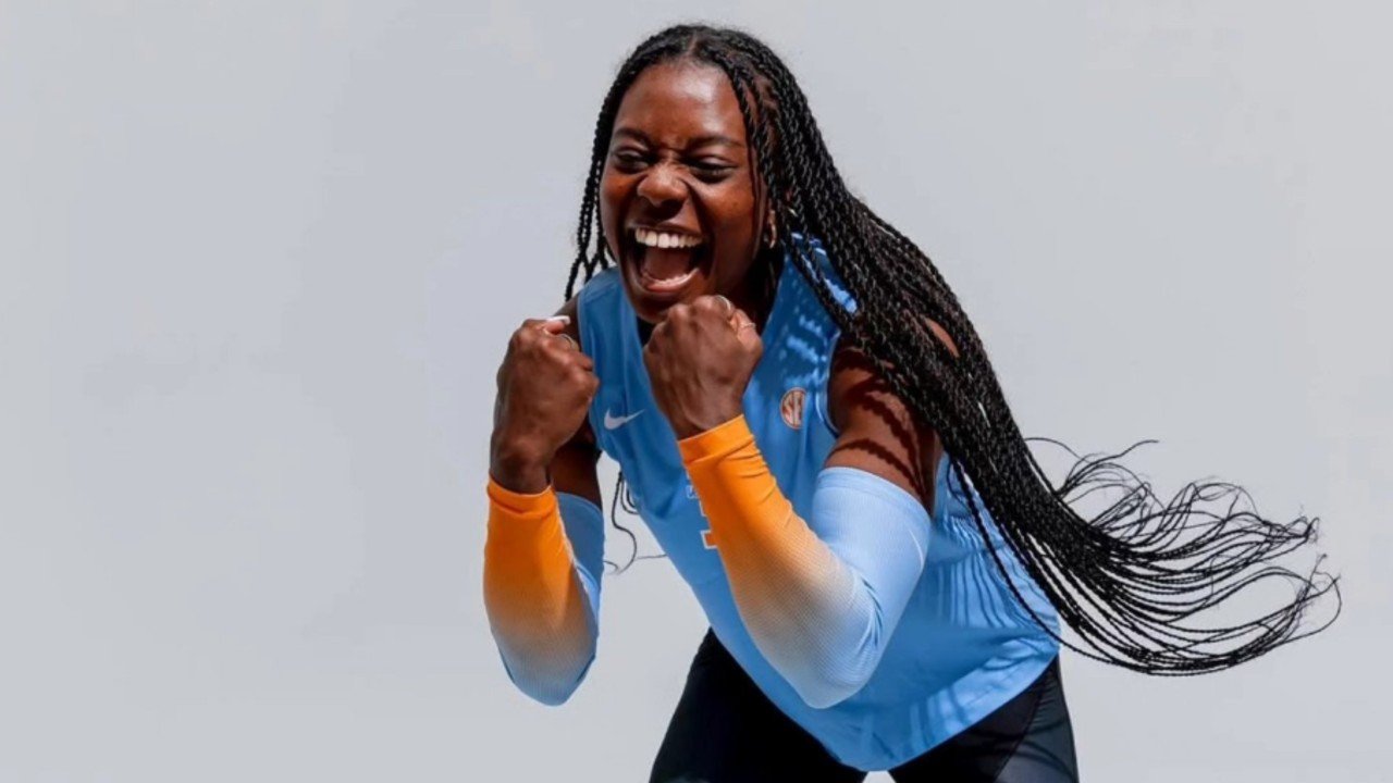 Morgahn Fingall vibrando (foto: U. do Tennessee/Divulgação)